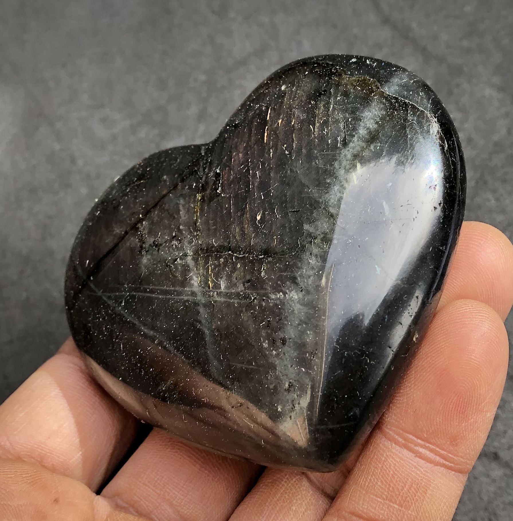 Labradorite Rainbow heart 2.98 inches - Image 4