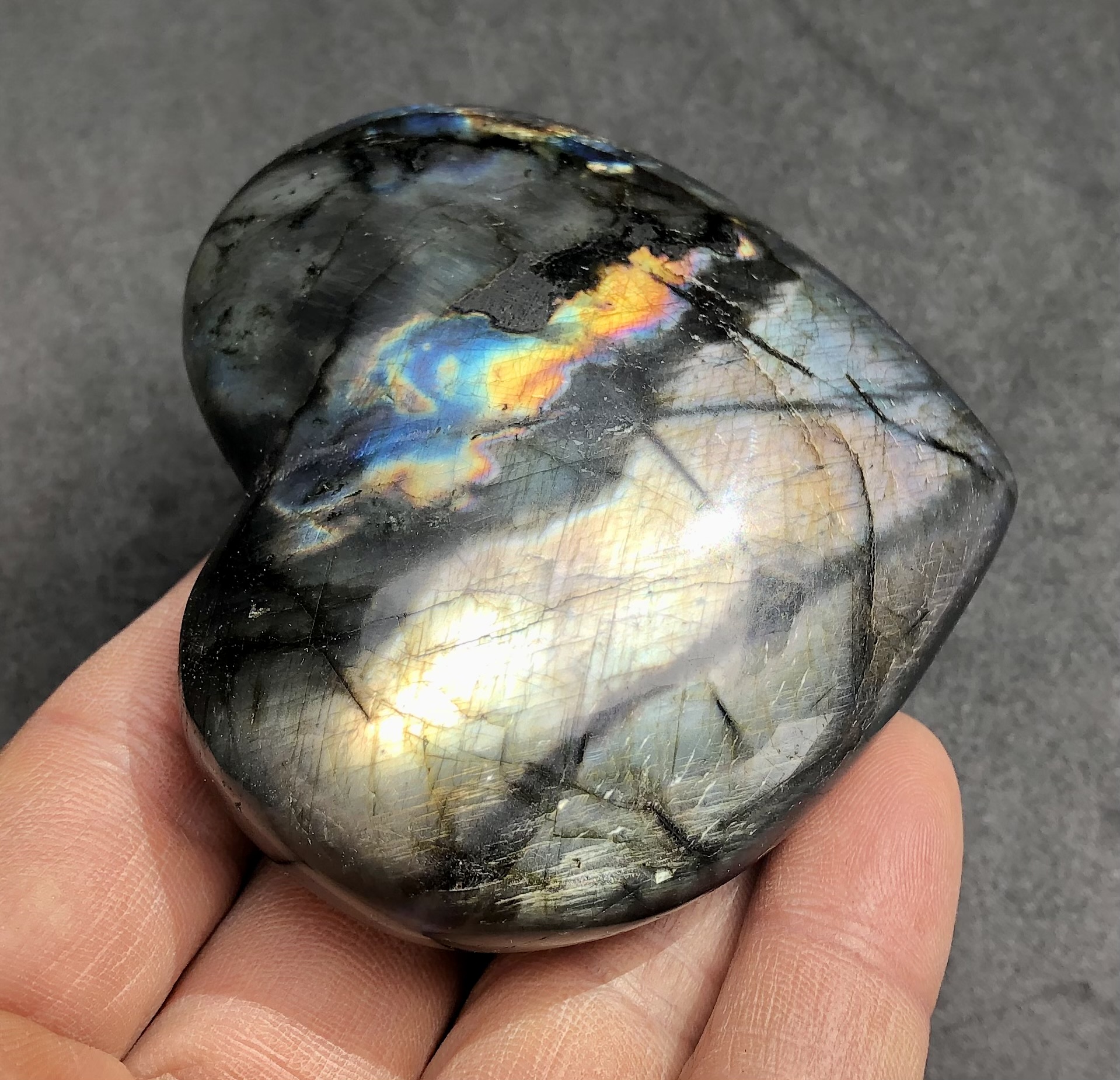 Labradorite Rainbow heart 2.98 inches - Image 7