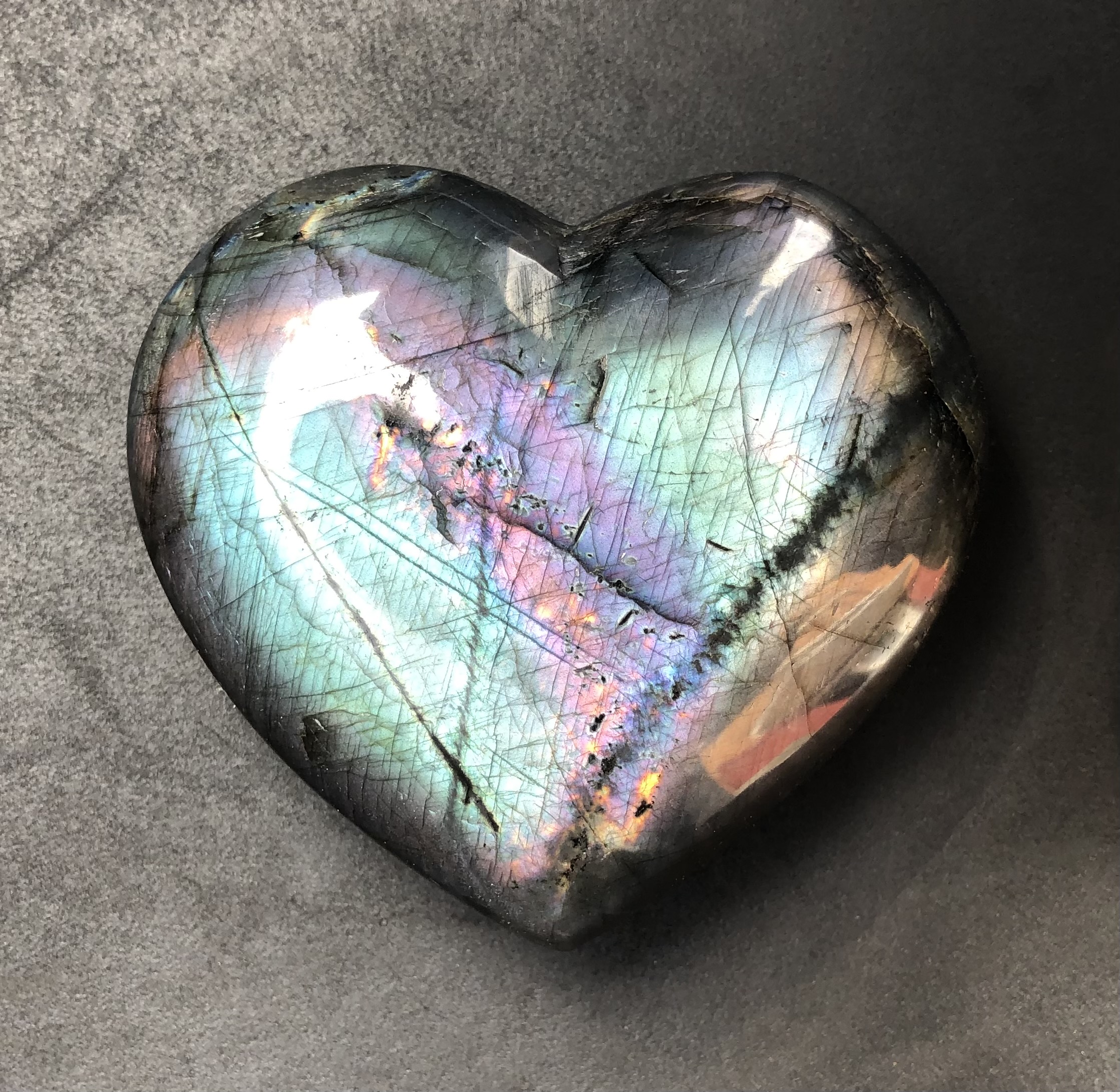 Labradorite Rainbow heart 2.98 inches - Image 8
