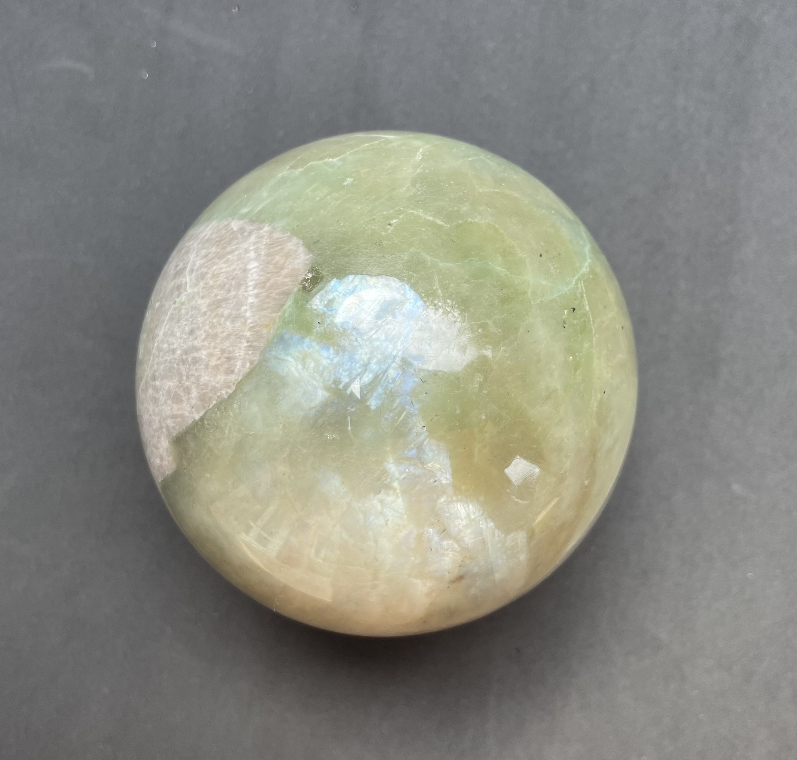 Moonstone-Garnierite Sphere 2.08 Lb - Image 5