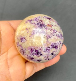 Calcite with Tourmaline Sphere 12.32 Oz