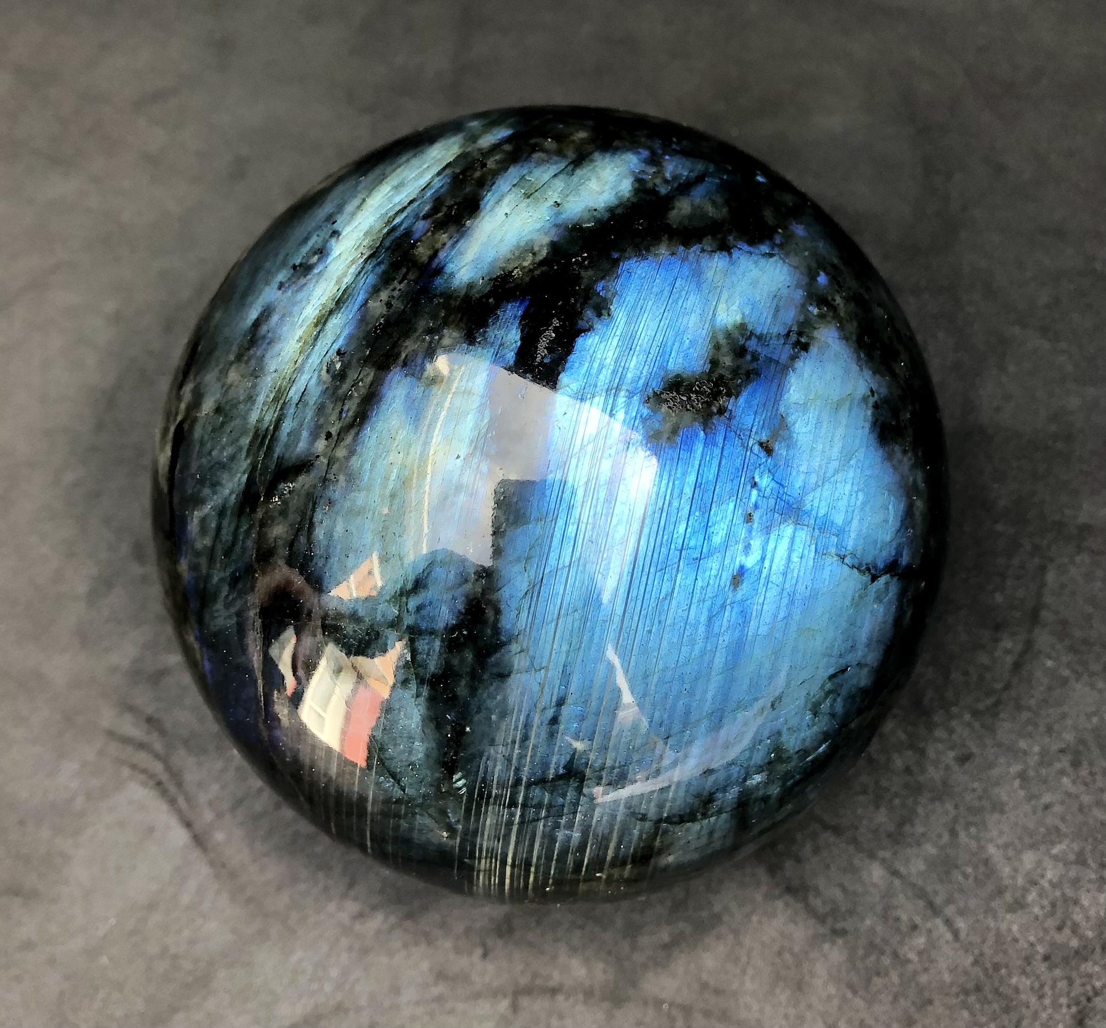 Blue Labradorite Sphere 3.44in