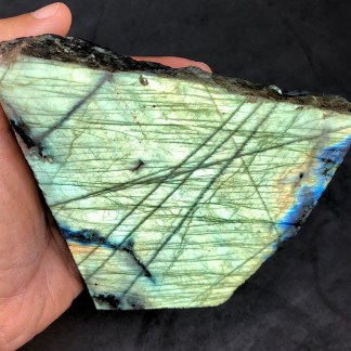 Green One Side Polished Labradorite Free Form 3.97 Lb